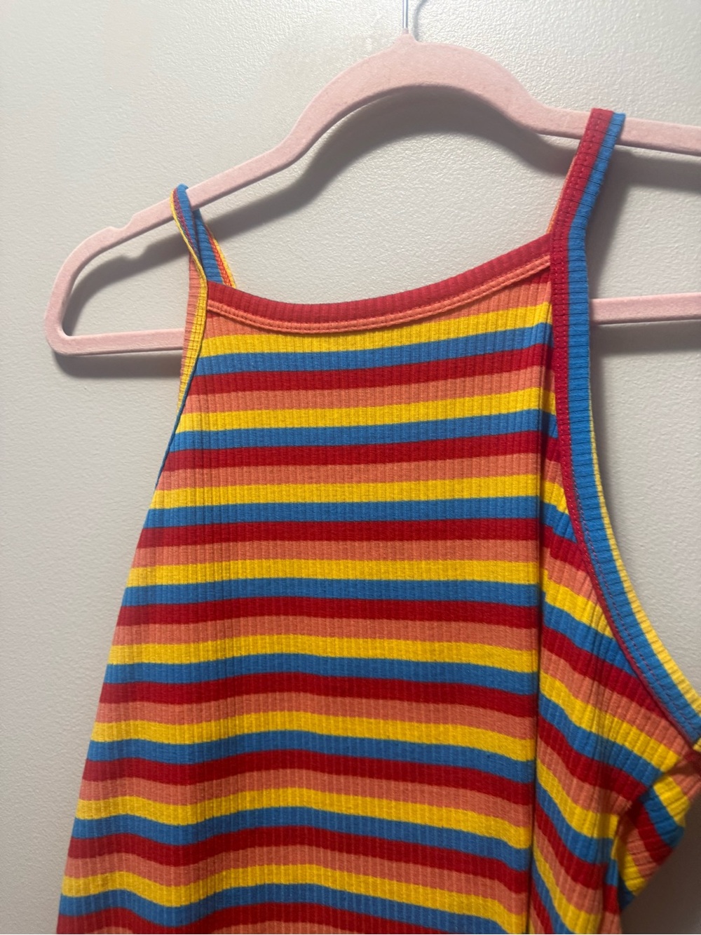 Rainbow Striped Ribbed Tank Top - Picture 2 of 3